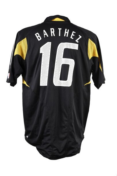 null Fabien Barthez. French team jersey n°16 for the qualifying match for the 2006...