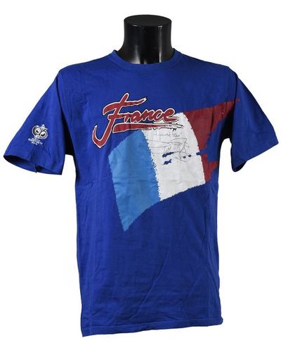 null 2006 World Cup T-shirt with a signature of Raymond Domenech on the front. Size...