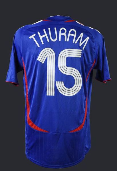 null Lilian Thuram. French team jersey n°15 for the qualifying match for the 2008...