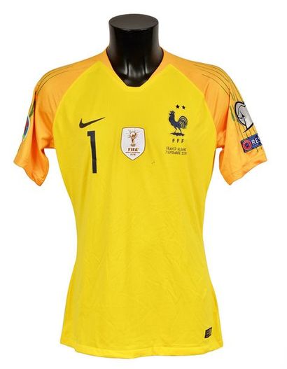 null Hugo Lloris. (captain) No. 1 jersey of the French team worn in the first half...