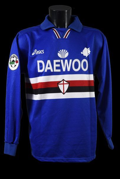 null Pierre Laigle. Sampdoria de Genoa jersey No. 8 for the 1997-1998 season of the...