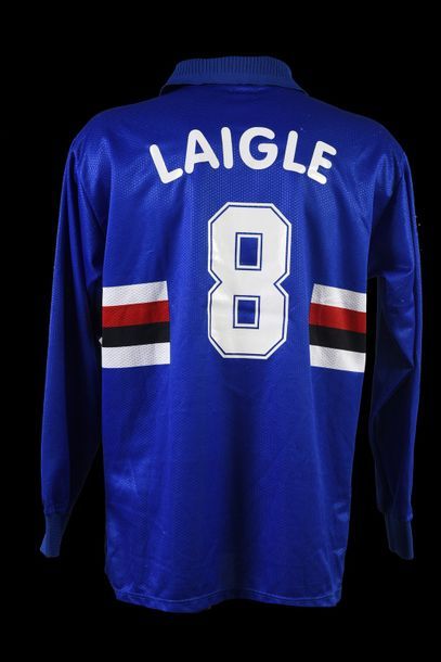 null Pierre Laigle. Sampdoria de Genoa jersey No. 8 for the 1997-1998 season of the...