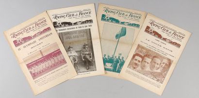 null Lot de 4 revues du Racing Club de France de l'année 1927 et 1928. L'actualité...