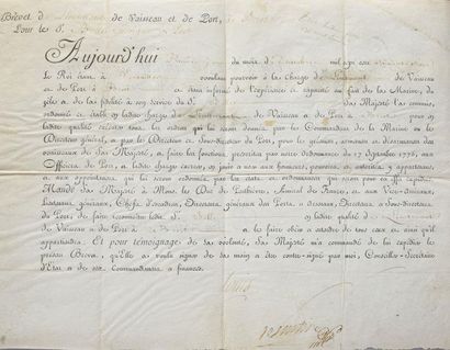 LOUIS XVI, roi de France (1754-1793) Printed and handwritten on parchment. Patent...