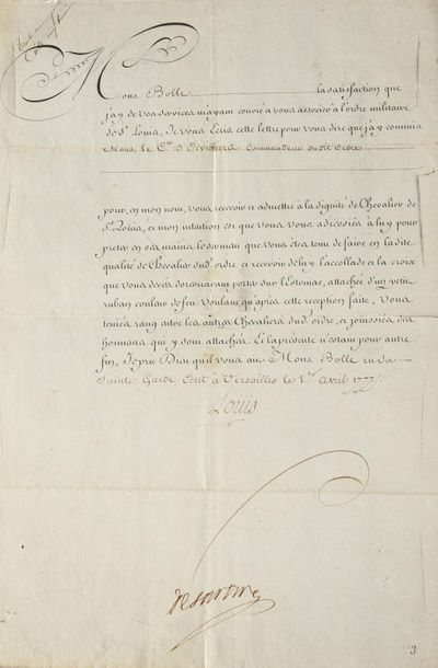 LOUIS XVI, roi de France (1754-1793) Manuscript on paper. Letter of appointment appointing...