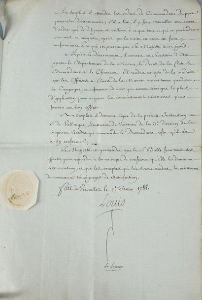 LOUIS XVI, roi de France (1754-1793) Handwritten piece on paper. Memorandum from...