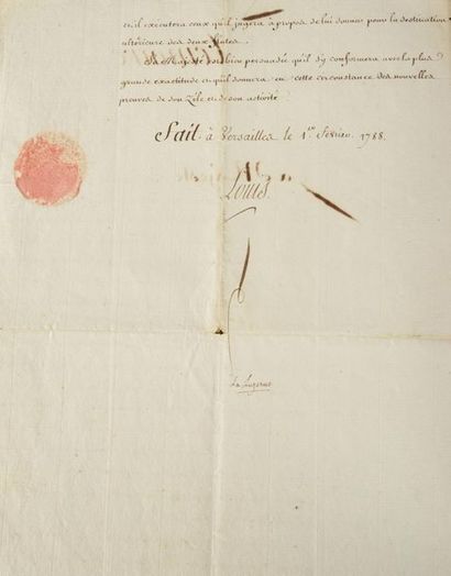 LOUIS XVI, roi de France (1754-1793) Manuscript on paper. Mémoire du roi pour servir...