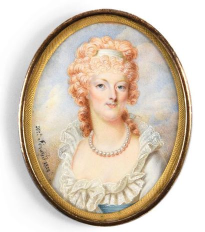 École Française du XIXe siècle Queen Marie-Antoinette of France (1755-1793).
Miniature...