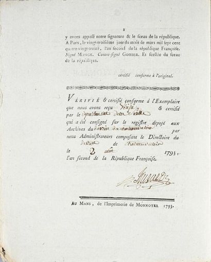 null [FRENCH REVOLUTION].
Decree of the national convention of March 19, 1793, which...