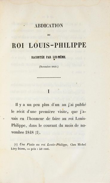 null LIBRARY OF THE COUNT OF PARIS.
Set of five books: LEMOINE Édouard, Abdication...