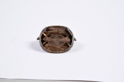null IMPORTANT SEAL TO SEAL PENDANT.
Carved from a block of smoky quartz. Three-sided...