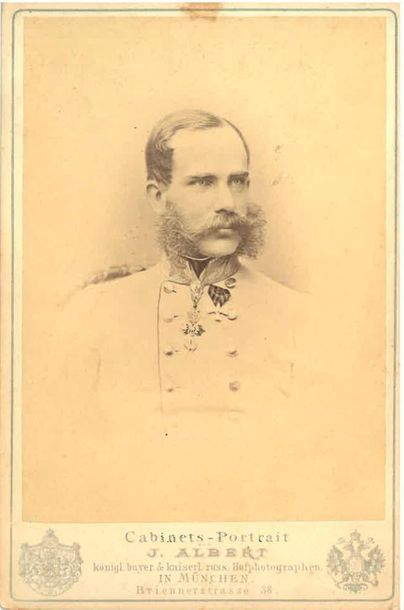 null FRANÇOIS-JOSEPH, Emperor of Austria (1830-1916).
Set of three photographic portraits...