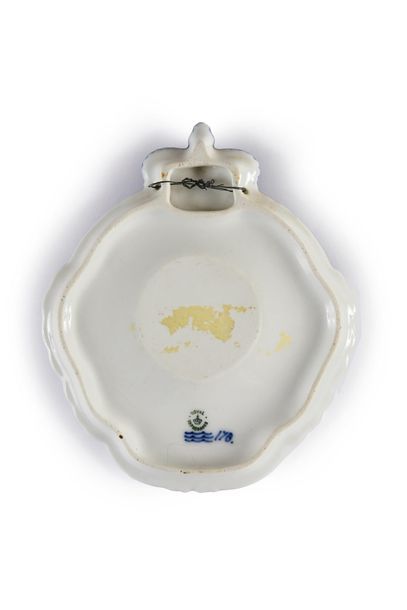 null CHRISTIAN IX, King of Denmark (1817-1898).
White porcelain medallion with blue...