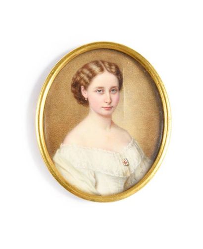 ECOLE ANGLAISE DU XIXe SIÈCLE Portrait de la princesse Louis IV de Hesse, née princesse...