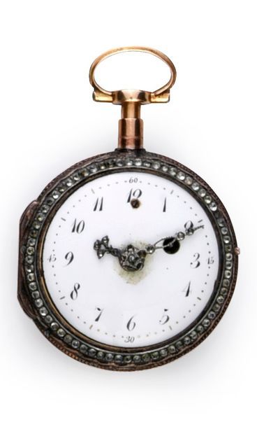Pocket watch in two-tone 750°° gold, white...