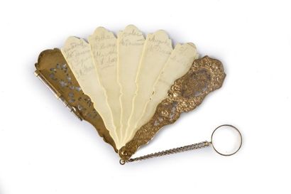 Gilt800°° and ivory fan-shaped ball book...