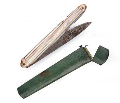 Folding blade knife with mother-of-pearl...