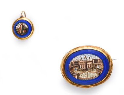 Micromosaic brooch decorated with a view...