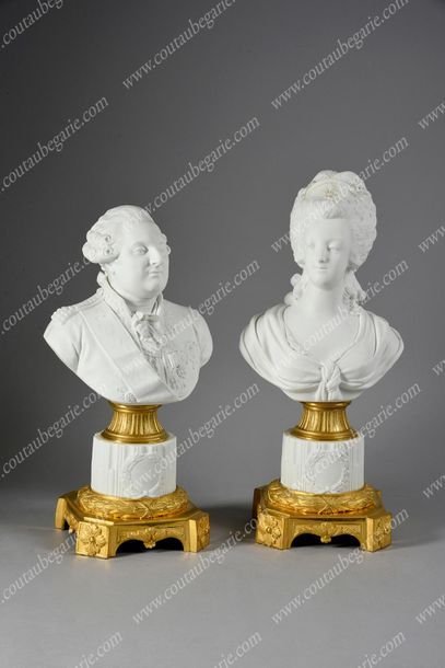 PAIR OF BISCUIT BUSTS.
Representing King...