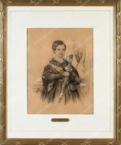École Française du XIXe siècle 
Portrait du jeune du prince Philippe VII, comte de...