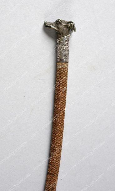 null DRESSAGE STICK. 
 Used for amazons. The grip is decorated with a finely chiselled...