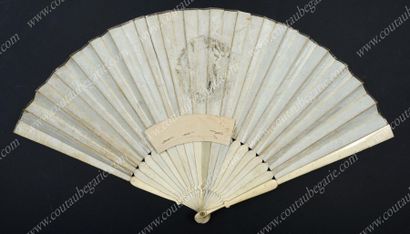 null TESTAMENT OF KING LOUIS XVI.
20-strand folded fan, centrally decorated with...
