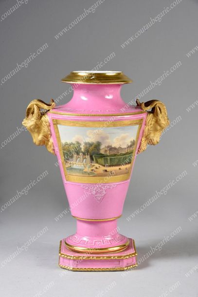 null *VASE IN PORCELAIN.
FROM THE RIHOUET MANUFACTURE IN PARIS. 
 Baluster-shaped...