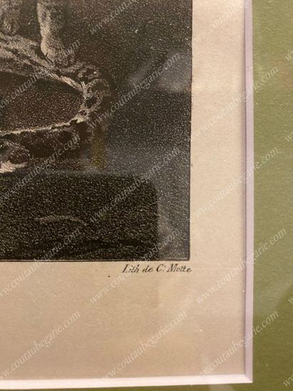 École Française du XIXe siècle 
Une panthère.
Lithographie signée Ct Moltke, provenant...