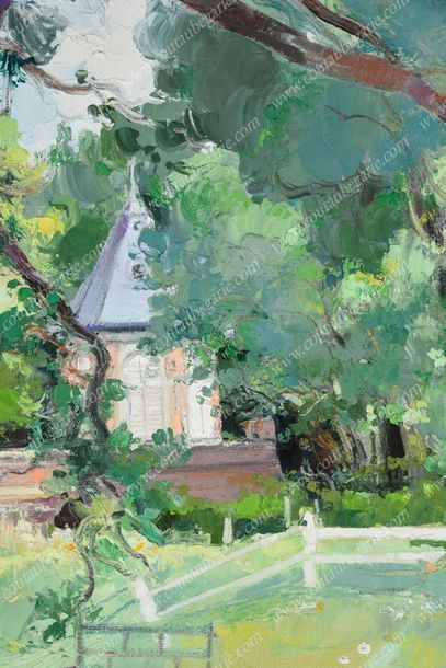 PRÉMARE Richard de (°1936) 
View of the Montpensier pavilion in Eu.
Oil on canvas,...