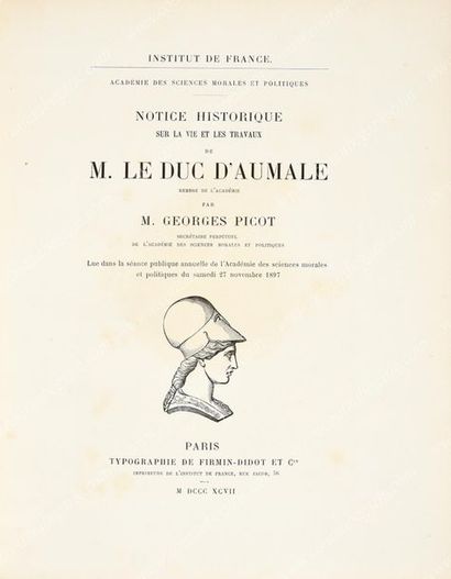 BIBLIOTHÈQUE DE ROBERT, 
PICOT Georges. Historical note on the life and work of the...