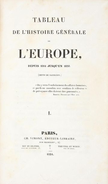 BIBLIOTHÈQUE DE FERDINAND-PHILIPPE, 
Table of the general history of Europe from...