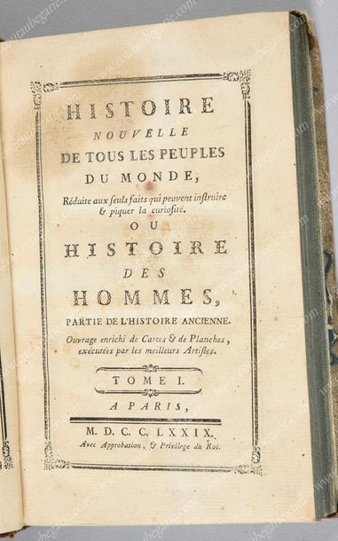 BIBLIOTHÈQUE D'ANTOINE D'ORLÉANS, 
Histoire nouvelle de tous les peuples du monde,...