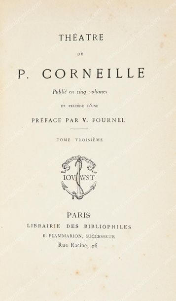 BIBLIOTHÈQUE D'ISABELLE D'ORLÉANS, 
MOLIÈRE. Théâtre complet, published in Paris,...