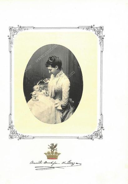 *MARIE-AMÉLIE, reine de Portugal, née princesse d'Orléans (1865-1951) 
Large engraving,...