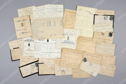 CHASSE ROYALE 
Set of 23 documents, including invitation cards signed by the Count...