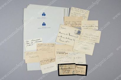 MAISONS ROYALES 
Set of 14 business cards printed on bristol board, featuring some...