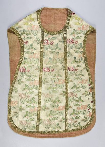 null Chasuble made of lampas, Italy, circa 1760, polychrome silk lampas decorated...