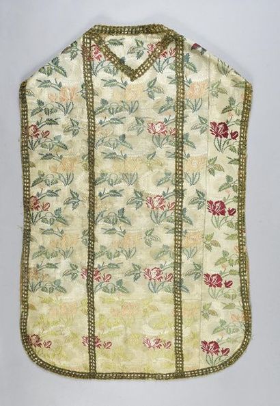 null Chasuble made of lampas, Italy, circa 1760, polychrome silk lampas decorated...