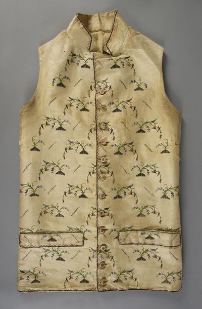 null Straight embroidered waistcoat, end of the 18th century, wholesale from Tours...