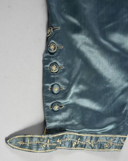 null Panties of a court dress, Louis XVI period, blue Nattier jasper satin panties...