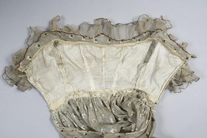 null Girl's summer dress, circa 1835 (?), dress with a ruffled boat neckline and...