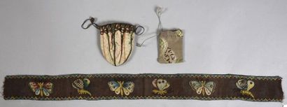 null Entredeux en gaze brodée, fin du XVIIIe-début du XIXe siècle, décor aux papillons,...