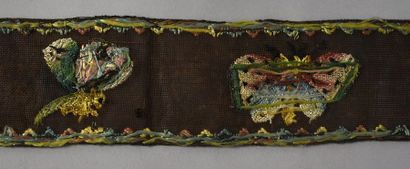 null Embroidered gauze entredeux, late 18th-early 19th century, decorated with butterflies,...