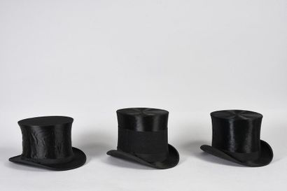 null Trois chapeaux d'homme conservés dans leurs boites, 1880-1900 environ, deux...