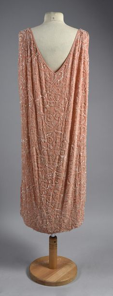 null Evening gown, circa 1925, sleeveless dress, tapered neckline in front and back,...