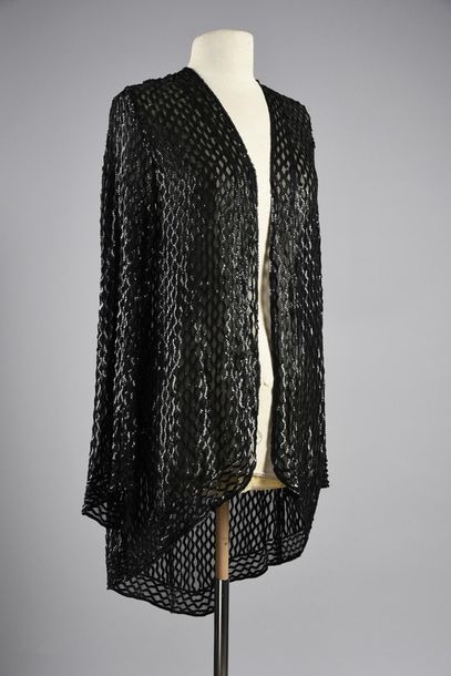 null Elegant embroidered evening jacket, circa 1930, tailcoat open at the front in...