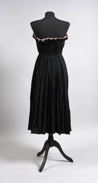 null Robe de cocktail griffée Edmond Courtot, vers 1945-1950, robe en flanelle de...