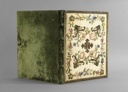 null Precious embroidered desk pad or binding, composite work, 18th-19th century,...