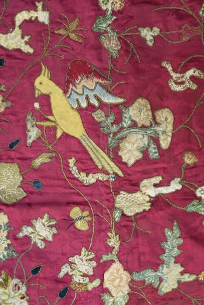 null Embroidery appliqué tablecloth, composite work, 17th and late 19th century,...