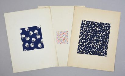 null Set of models of fashion fabrics, 1940-1960 approximately, gouache on paper;...
